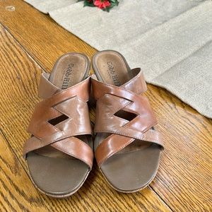 Cobb Hill by New Balance leather wedge sandals. Cork heel. Great condition.  8.5